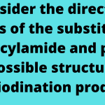 Consider the directing effects of the substituents on salicylamide and predict the possible structures of the iodination product.